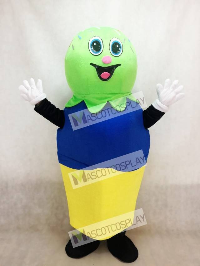 Double Scoop (Green and Blue) on a Cake Cone Mascot Costume Ice Cream
