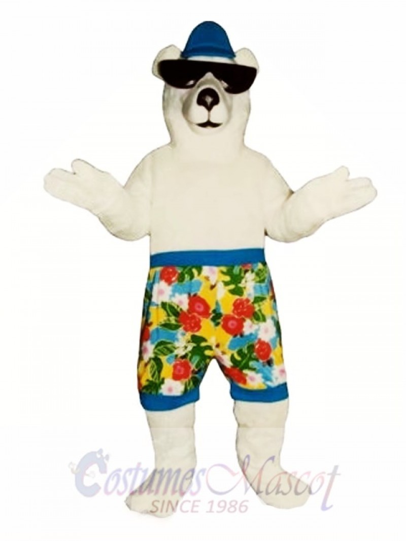 New Beach Bear with Shorts Mascot Costume