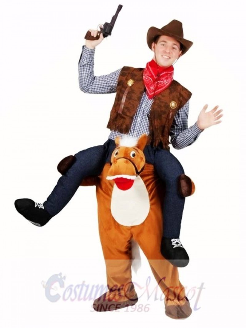 Wild Western Horse Carry Me Piggy Back Mascot Fancy Dress Farm Cowboy Costume