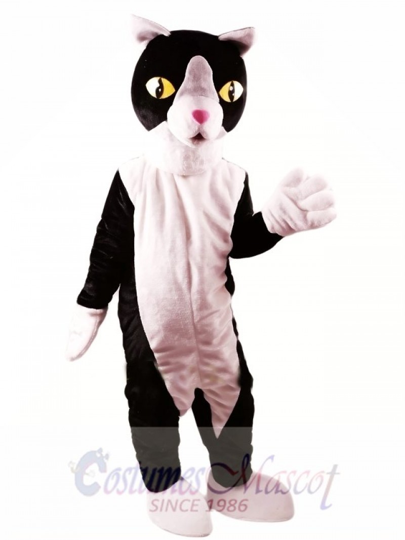 Black and White Cat Mascot Costume