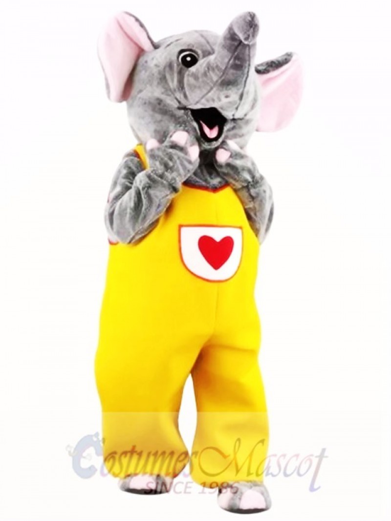 Female Cute Gray Elephant Mascot Costume  