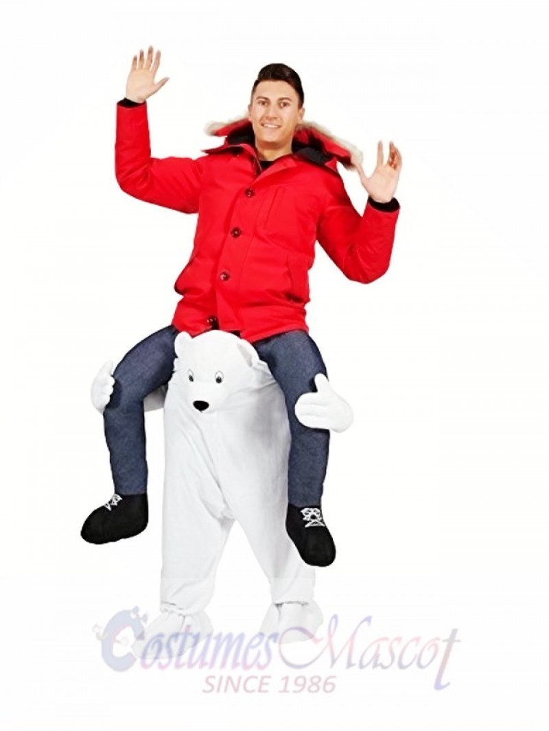 Polar Bear Carry Me Mascot Costume White Bear Mascot