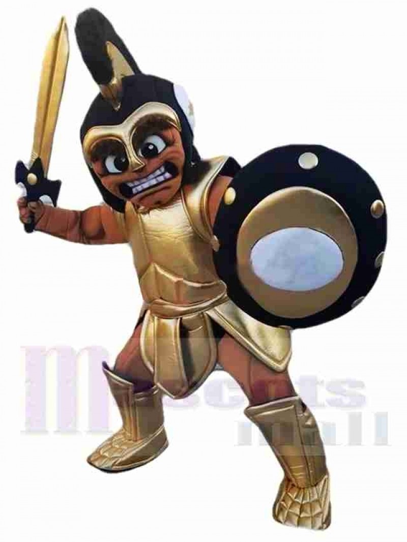 Black Spartan Warrior Mascot Costume 