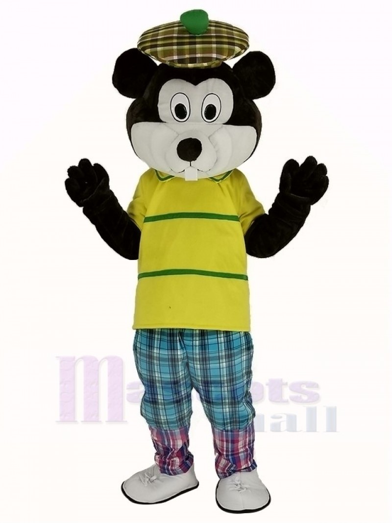 Golfing Gopher with Yellow T-Shirt Mascot Costume