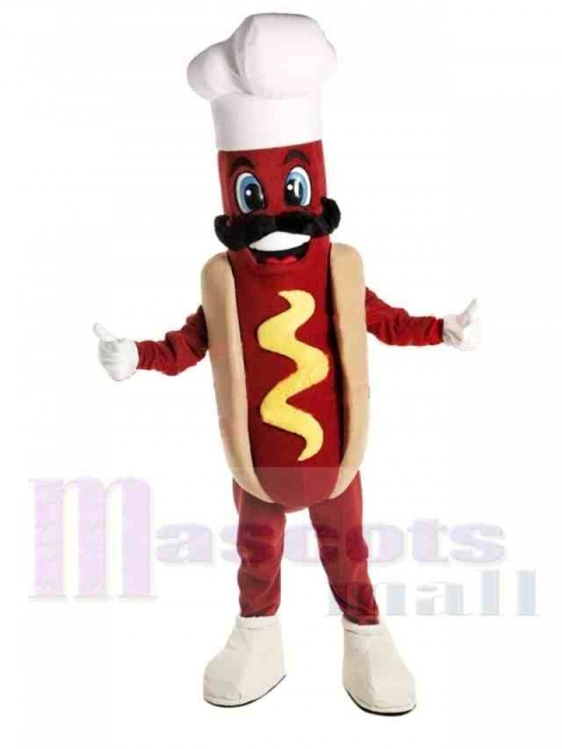 Chef Hot Dog Mascot Costume 