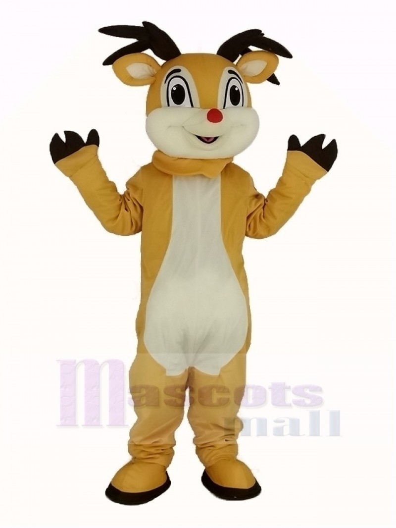 Cute Red Nose Rudolph Reindeer Mascot Costume Animal