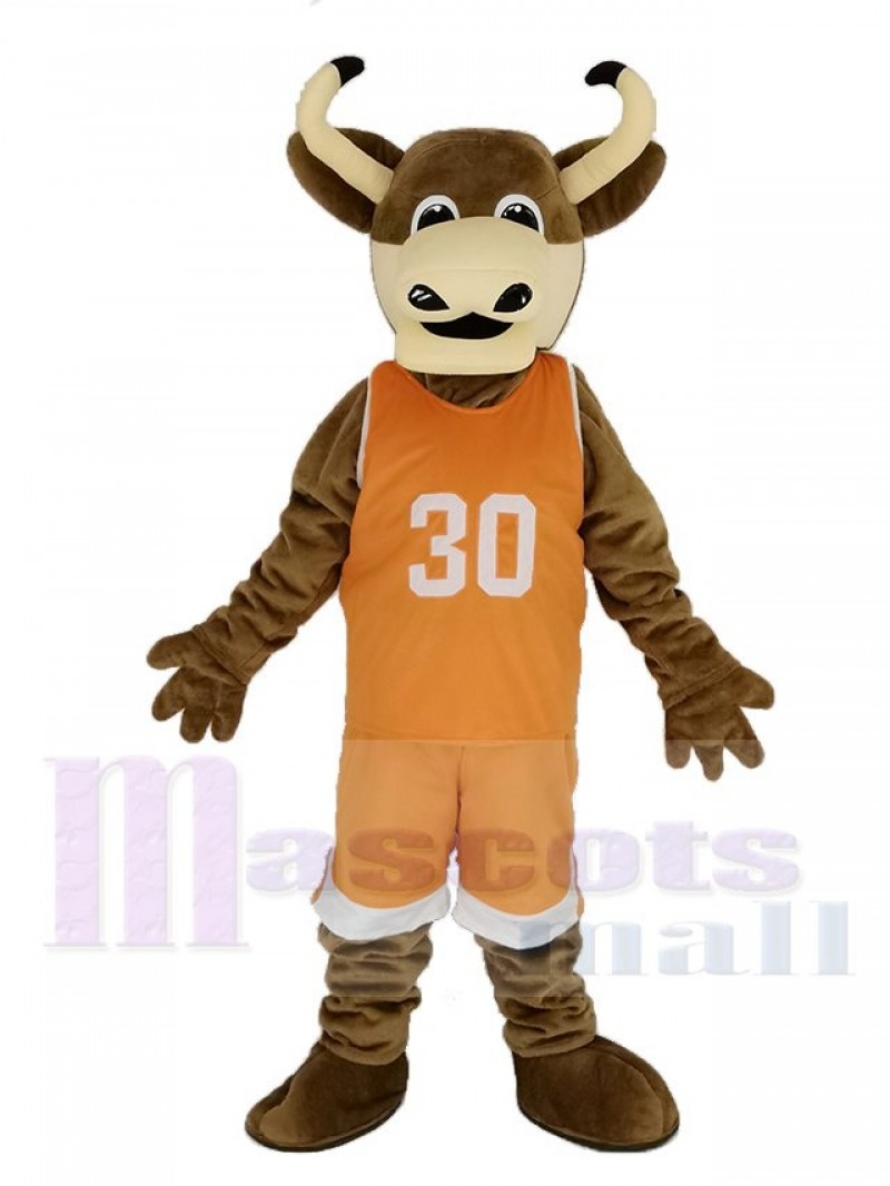 Texas Longhorns Bull in Orange Sportswear Mascot Costume Animal