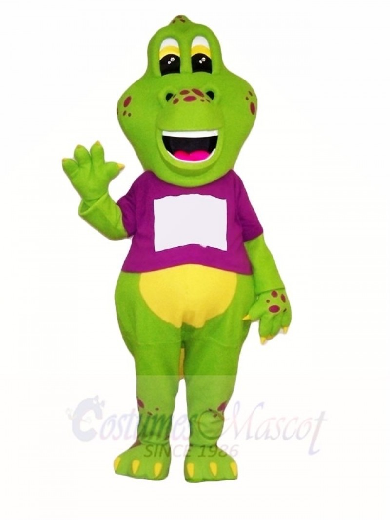 Green Dinosaur with Yellow Belly Mascot Costumes 