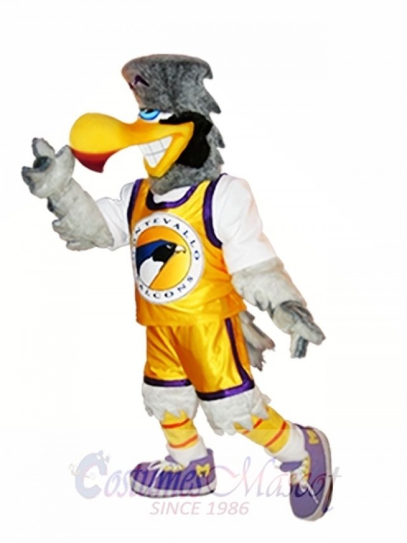 Light Gray Falcon Mascot Costume Light Grey Hawk Mascot Costumes