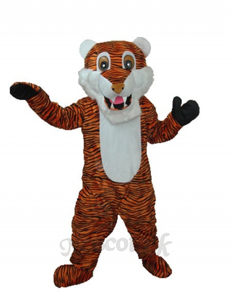 Reddish Brown Stripe Tiger Adult Mascot Costume