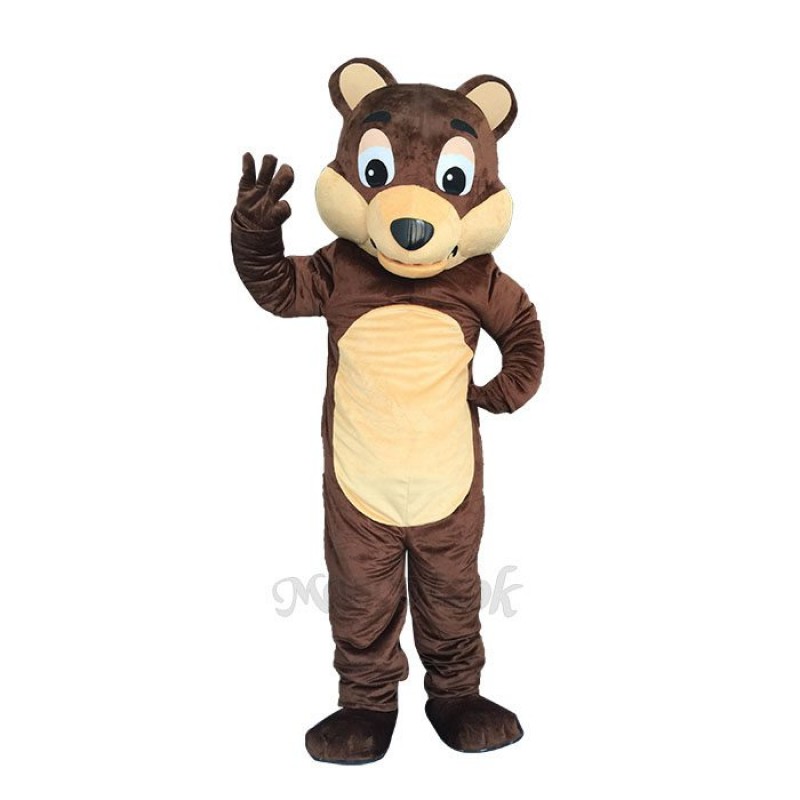 New Chocolate Bear White Belly Mascot Costume