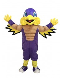 Mighty Golden Eagle Purple and Yellow Mascot Costume