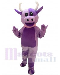 Adorable Lovely Purple Cow Mascot Costume