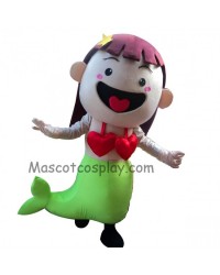 Pink Molly Girl Mermaid Mascot Character Costume Fancy Dress Outfit