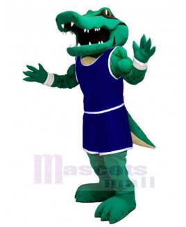 Power Alligator with Navy Blue Uniform Mascot Costume Animal