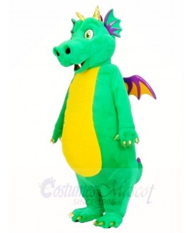 Green Dragon with Yellow Belly Mascot Costumes