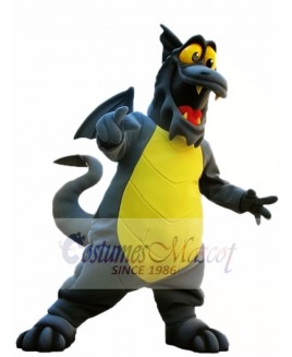 Dark Grey Dragon with Wings Mascot Costumes