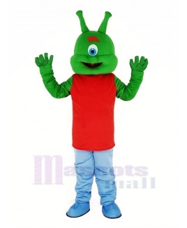 Green Alien Mascot Costume Cartoon