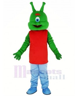 Green Alien Mascot Costume Cartoon