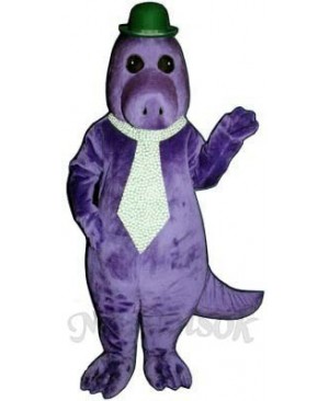 Jake the Saurus with Hat & Tie Mascot Costume