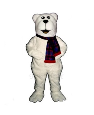 Arctic Bear with Scarf Christmas Mascot Costume