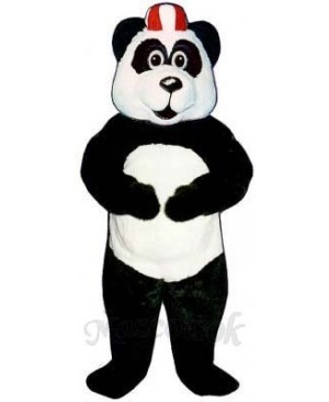 Peter Panda with Hat Mascot Costume