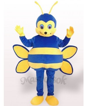 Blue Bee Short Plush Adult Mascot Costume