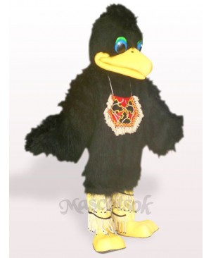 Black Hair Bird Plush Adult Mascot Costume