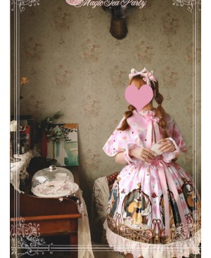 Magic Tea Party The Squirrel Couple's Afternoon Series Printing Sweet Lolita Sling Dress And Shawl