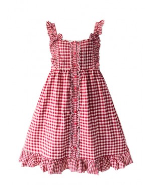 Mori Style Lattice Overskirt Sweet Lolita Sling Dress