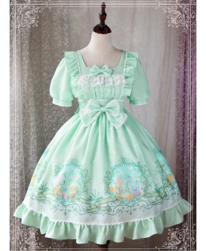 Magic Tea Party Wind's Child Series Bowknot Lolita Short Sleeve Dress