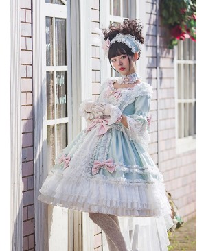 Light Green Classic Lolita Short Sleeve Dress