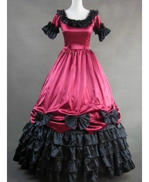 Palace Style Black Ruffles Lolita Prom Dress (Extra Large)