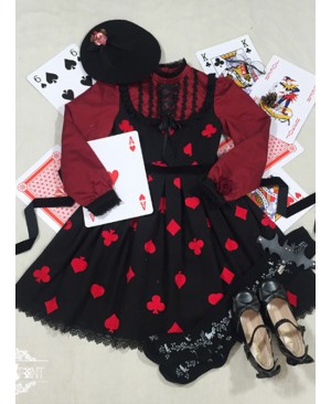 Red Queen Series Retro Fairy Tales Style Woolen Embroidered Long Sleeve Classic Lolita Dress