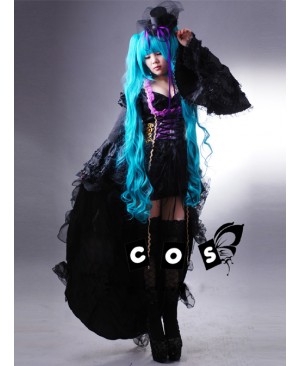 Vocaloid Miku Black Cosplay Lolita Dress And Hat Costume