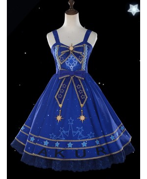 *Star Dream Magic Array* Series JSK Classic Lolita Blue Sling Dress