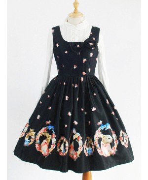 *Corolla Rabbit* Series Square Collar Classic Lolita Sleeveless Dress