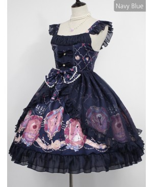 Beauty And Beast Series Printing Classic Lolita Sling Dress