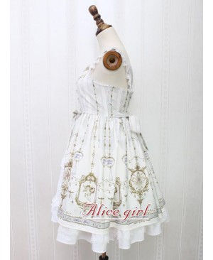 Angel Cross Series Rice White Bowknot Lace Lolita Sling Dress