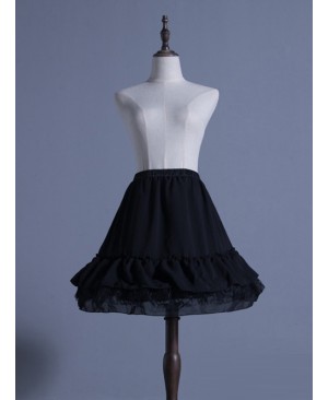 Black Chiffon Lolita Fish-bone A-line Petticoat