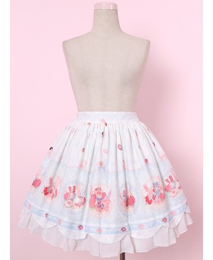 Donut Rabbit Printing Sweet Lolita Skirt