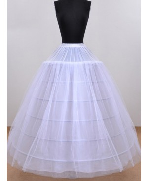 Cotton Steel Ring Lolita White Long Petticoat Custom Made