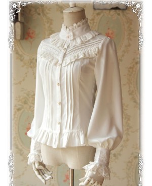 Strong Fragrance Series Thickened White Chiffon Long Sleeve Classic Lolita Shirt