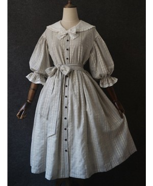 The Grey Sailor Collar Petals Pure Cotton Dress