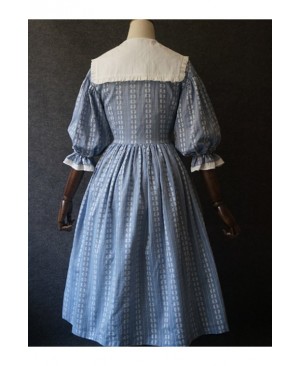 Blue Sailor Collar Petals Pure Cotton Dress