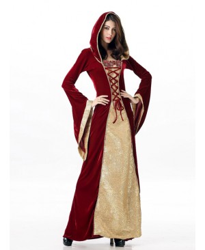 Dark Khaki Color Queen Alice Halloween Dress