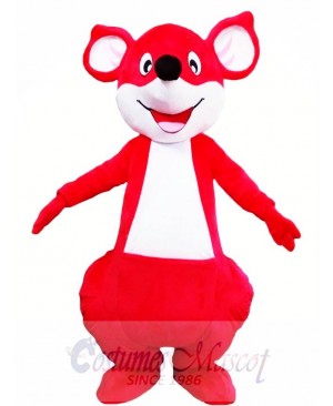 Red Happy Kangaroo Mascot Costume