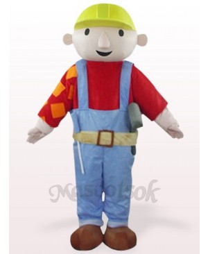 Red Maintenance Worker Bab Plush Mascot Costume