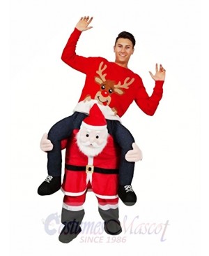 Piggyback Santa Claus Carry Me Ride Father Christmas Character Mascot Costume