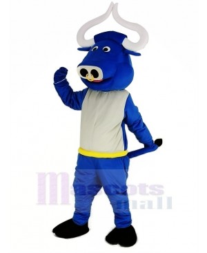 Blue Muscle Bull Ox Mascot Costume Animal